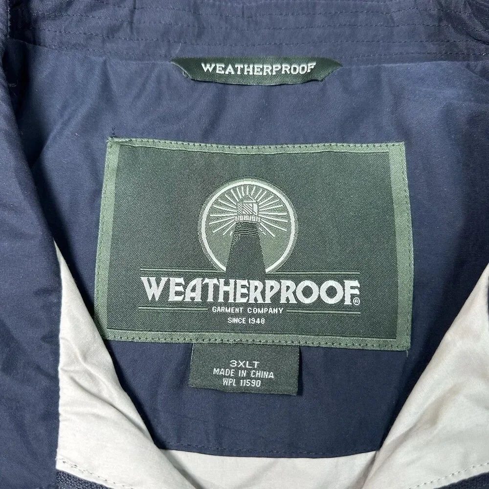 Weatherproof Men Microfiber Golf Jacket 3XLT Navy Blue Dad Everyday Grandpacore